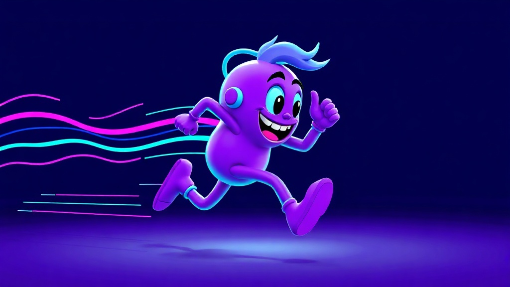 A dynamic cartoon mascot representing the $MOTION meme coin on Solana